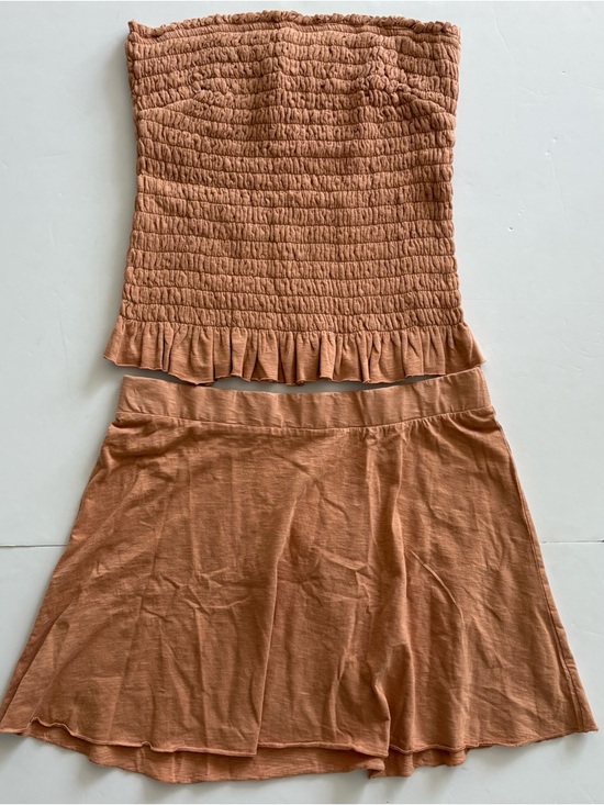 Free People Lora Skirt & Top Set Suntan Bronze Large NWT - Picture 4 of 8